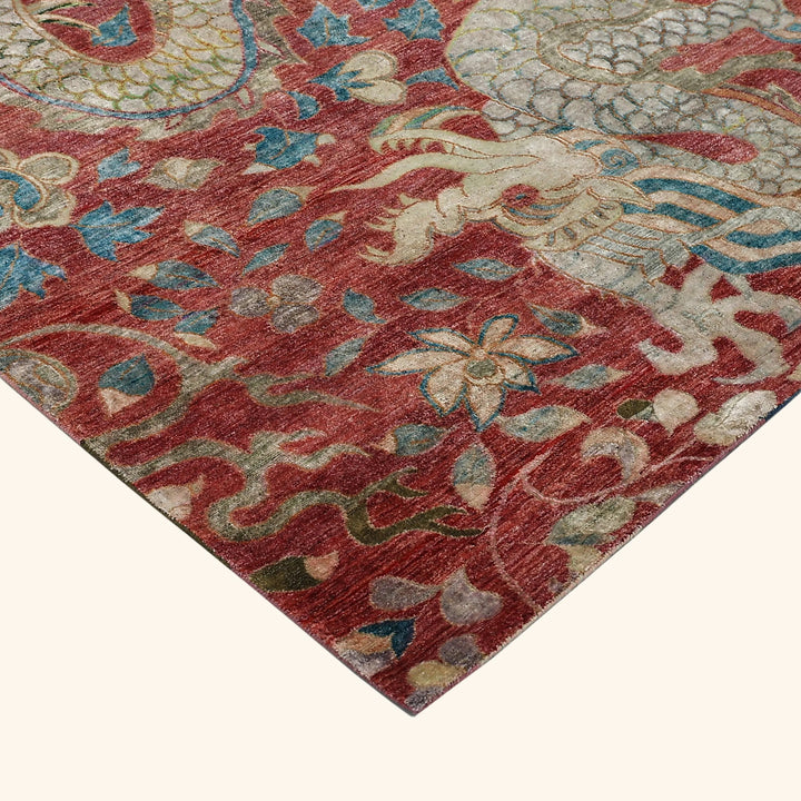 Red Alchemy Transitional Wool Linen Silk Blend Rug - 5'11" x 8'11"