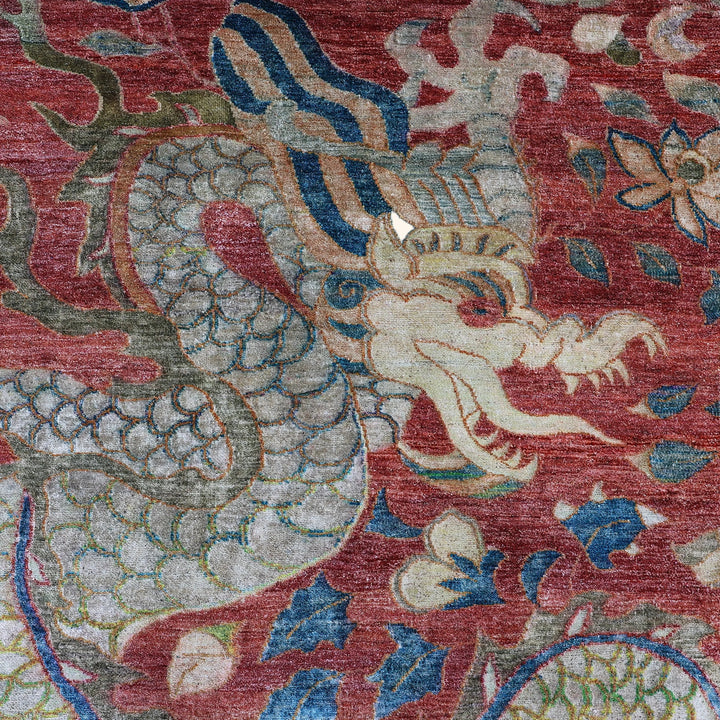 Red Alchemy Transitional Wool Linen Silk Blend Rug - 5'11" x 8'11"