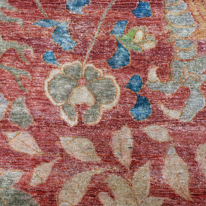 Red Alchemy Transitional Wool Linen Silk Blend Rug - 5'11" x 8'11"