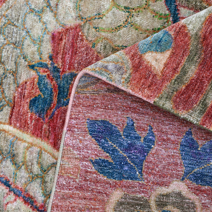 Red Alchemy Transitional Wool Linen Silk Blend Rug - 5'11" x 8'11"