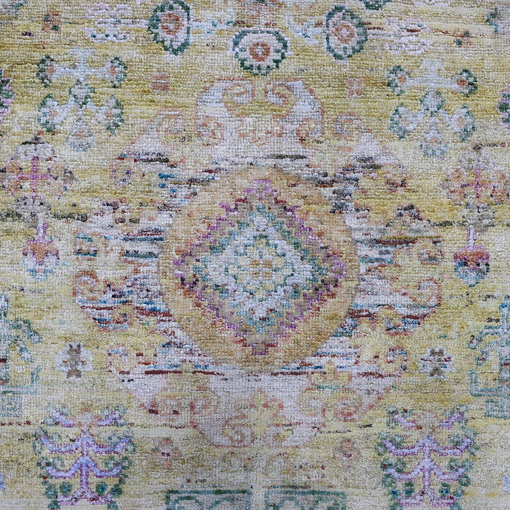 Gold Alchemy Traditional Silk Rug - 8'10" x 12'9"