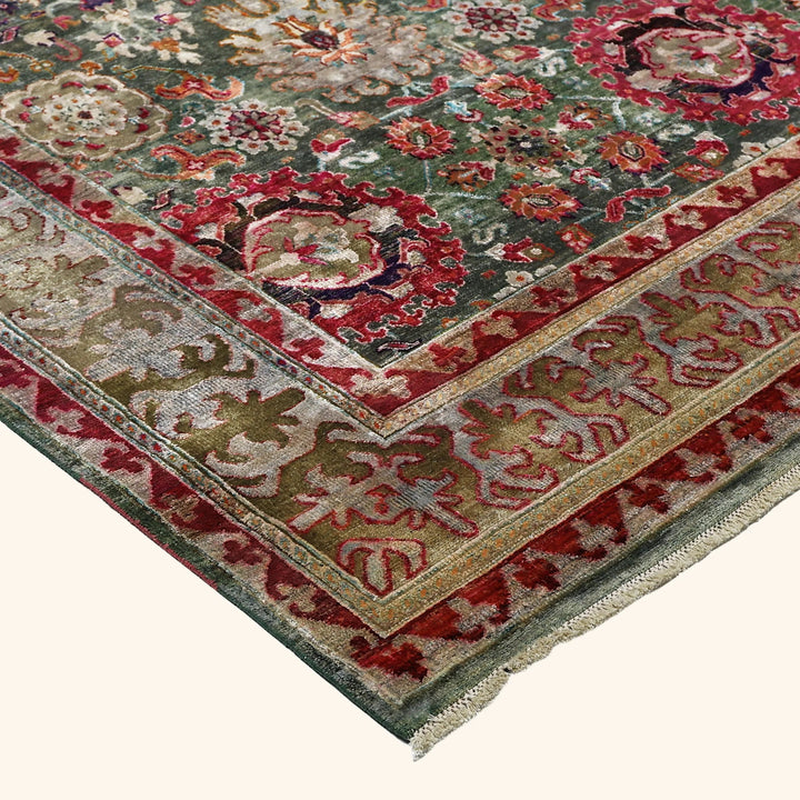Black Alchemy Traditional Wool Silk Blend Rug - 9'6" x 16'1"