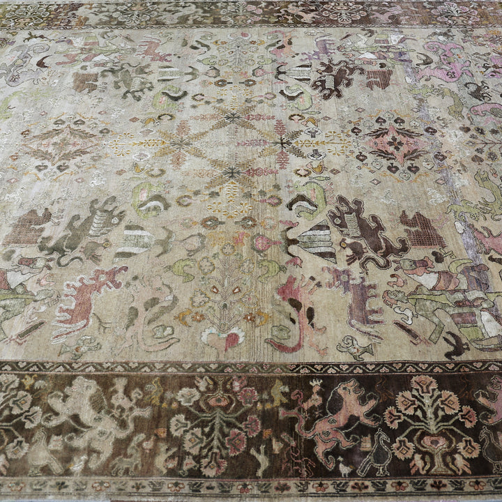 Cream Alchemy Traditional Wool Silk Blend Rug - 9'7" x 14'7"