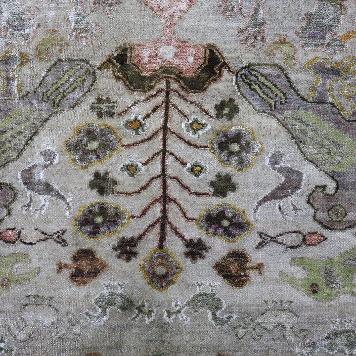 Cream Alchemy Traditional Wool Silk Blend Rug - 9'7" x 14'7"