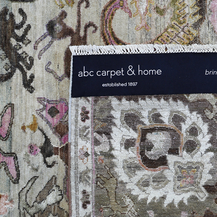 Cream Alchemy Traditional Wool Silk Blend Rug - 9'7" x 14'7"