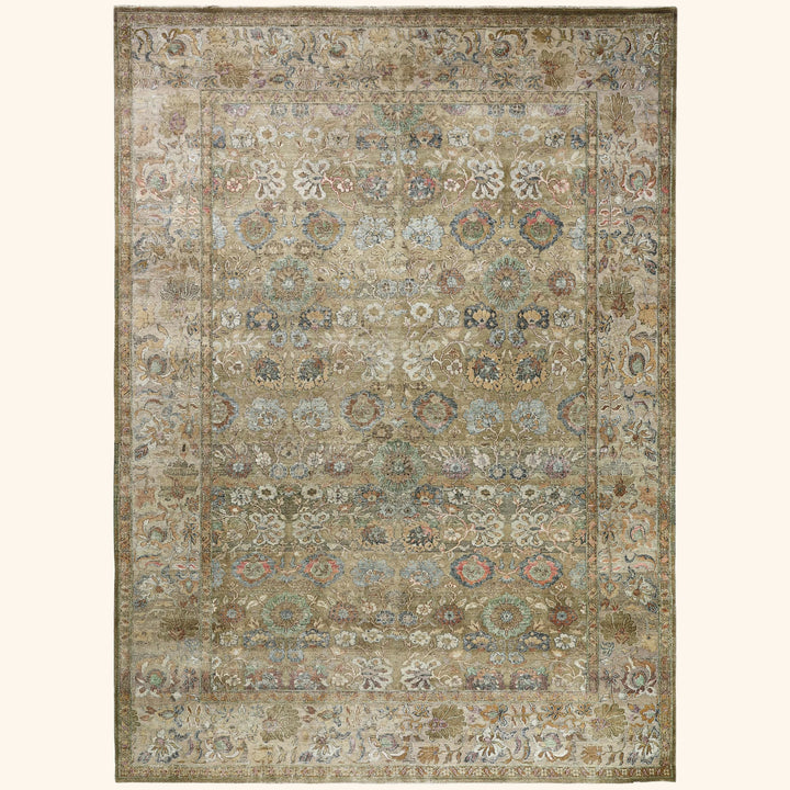 Brown Alchemy Traditional Wool Silk Blend Rug - 8'10" x 12'6"