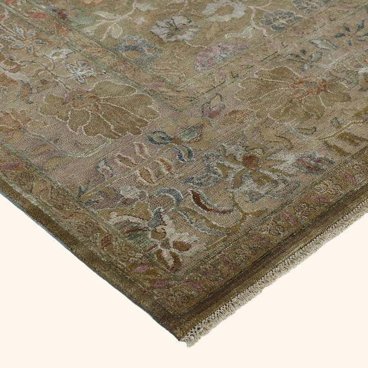 Brown Alchemy Traditional Wool Silk Blend Rug - 8'10" x 12'6"