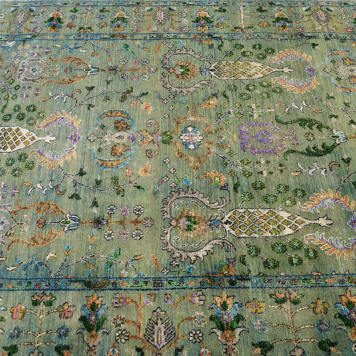 Blue Alchemy Traditional Wool Silk Blend Rug - 5' x 7'1"
