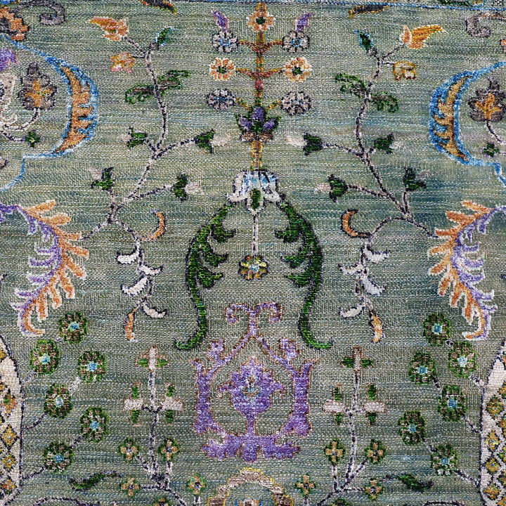Blue Alchemy Traditional Wool Silk Blend Rug - 5' x 7'1"