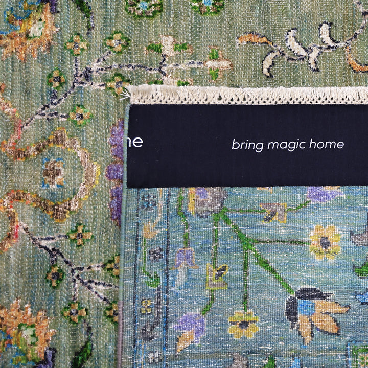 Blue Alchemy Traditional Wool Silk Blend Rug - 5' x 7'1"