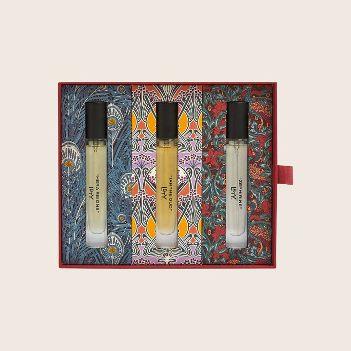LBTY. Woody Discovery Kit 3 x 8ml Fragrances - Hera Reigns, Ianthe Oud, Zephirine
