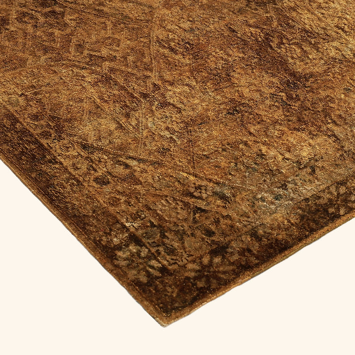 Brown Alchemy Traditional Silk Runner - 3'4" x 12'9"
