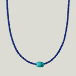 Beaded Lapis and Turquoise Necklace