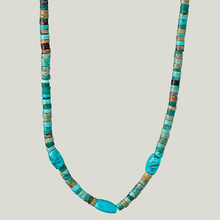 Green Turquoise Heishi Beaded Necklace