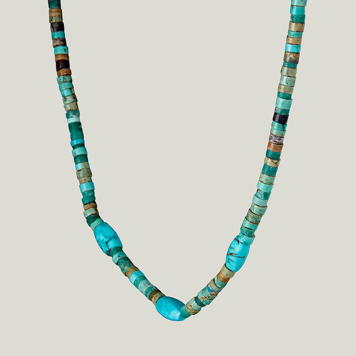 Green Turquoise Heishi Beaded Necklace