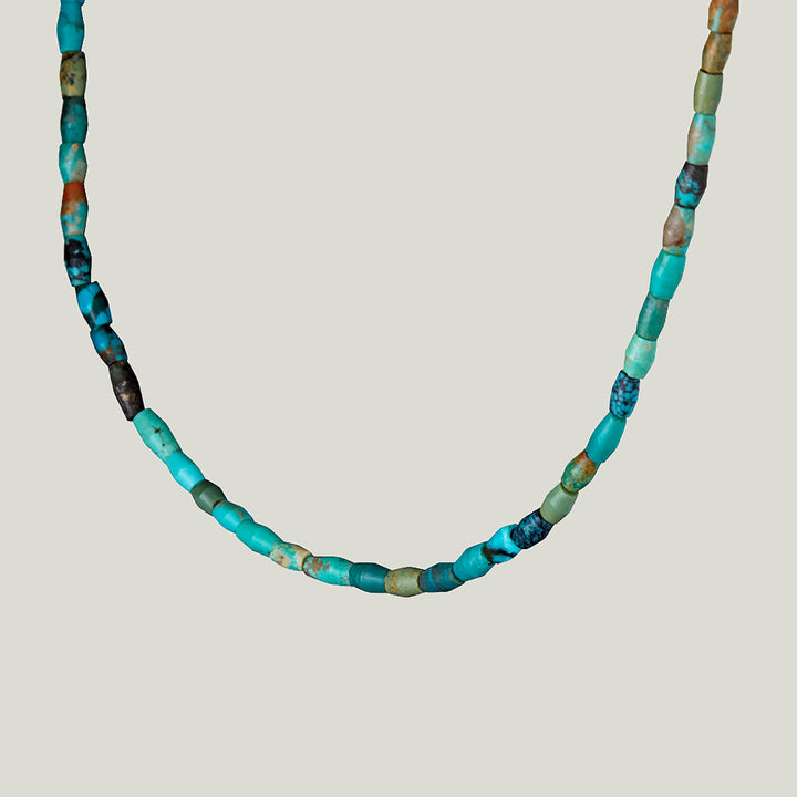Mini Barrel Multi-Turquoise Beaded Necklace