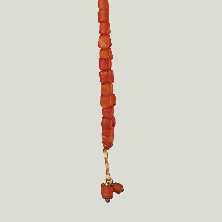 Matte Carnelian Cluster Beaded Necklace