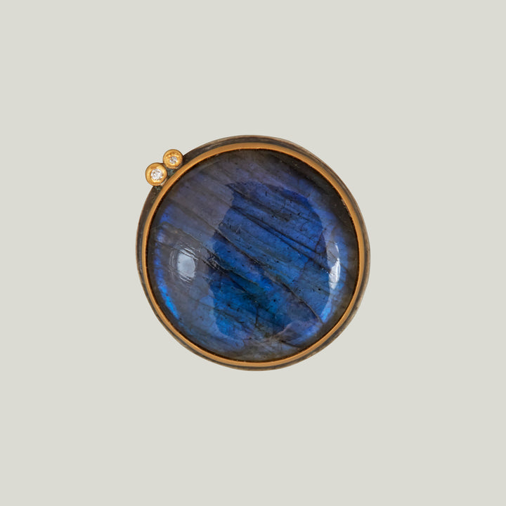 Round Labradorite Cabochon Ring
