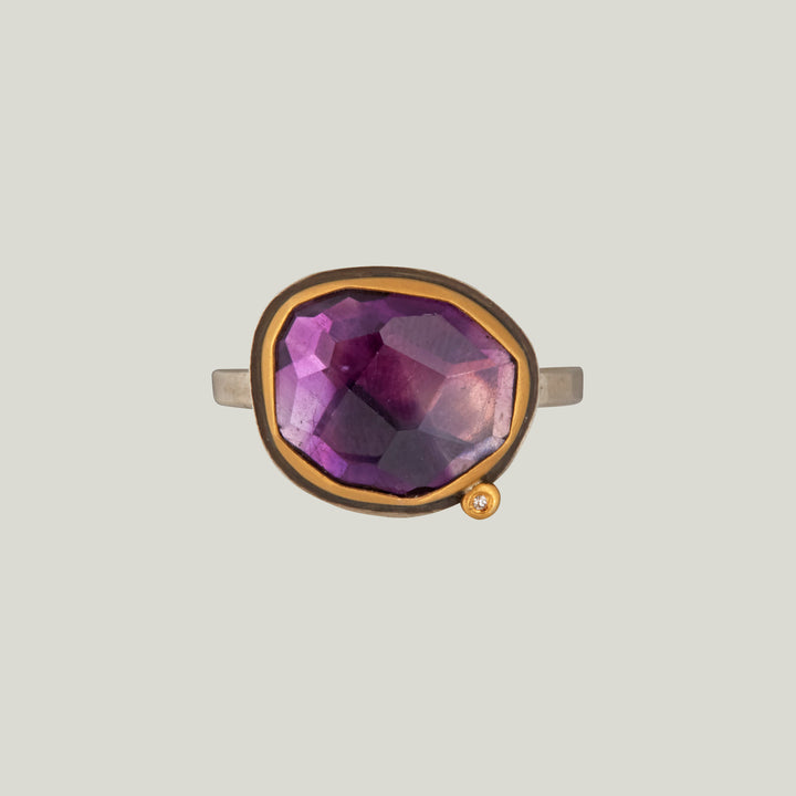 Rosecut Amethyst Ring