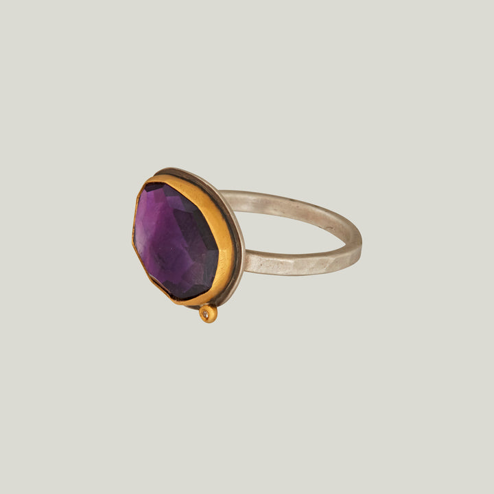 Rosecut Amethyst Ring
