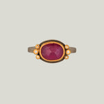 Rosecut Oval Ruby Ring