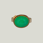 Oval Chrysoprase Cabochon Ring