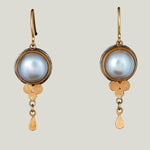 Gray Pearl Drop Earrings