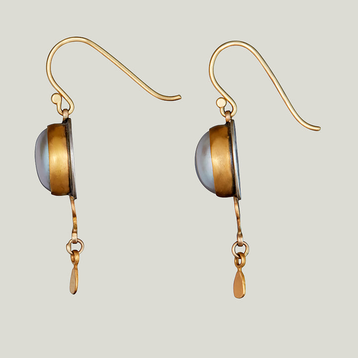 Gray Pearl Drop Earrings