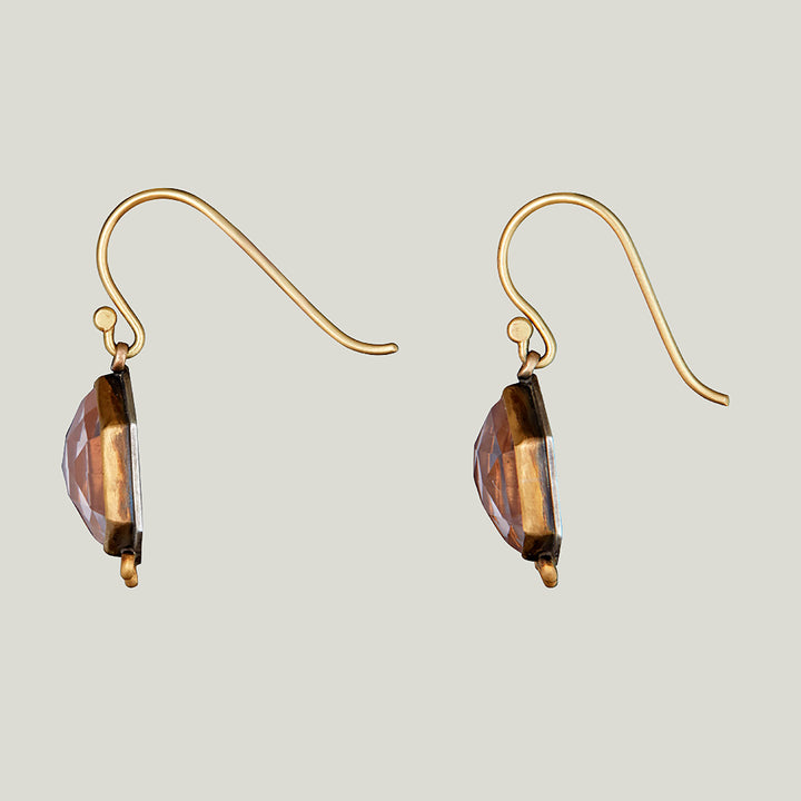 Rosecut Hexagon Rose Quartz Earrings