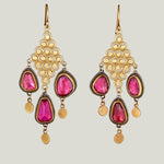 Diamond Shape Filigree Chandelier Earrings