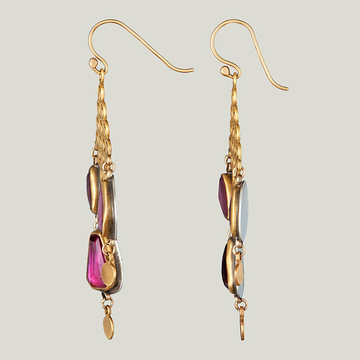 Diamond Shape Filigree Chandelier Earrings