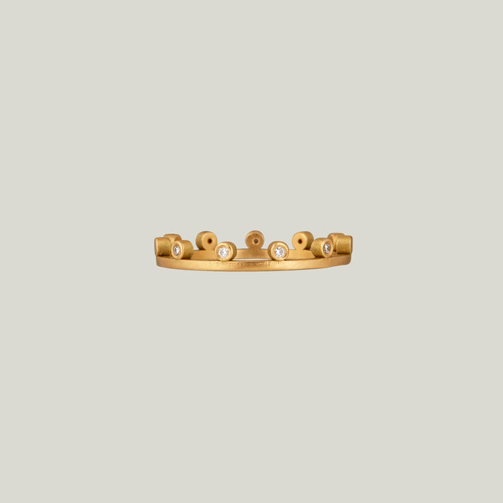 18K Yellow Gold Spaced Side Diamond Band