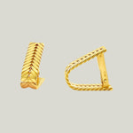 French 18K Gold Cufflinks, Circa 1970s — Triangular Rope Design