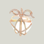 18K 1950's Crystal Diamond Heart Pendant