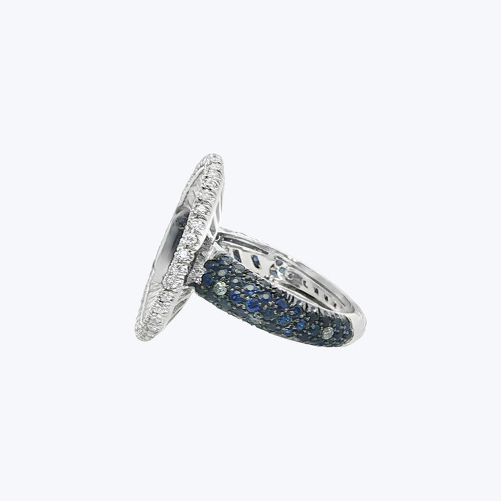 Celestial Geometry: A Sapphire and Diamond Ring by JANA