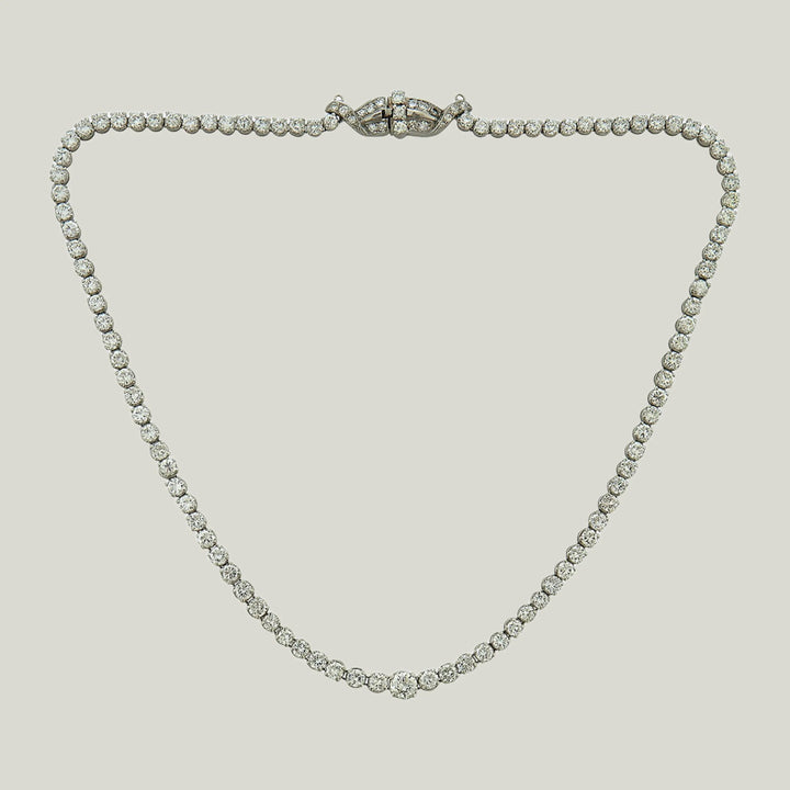 Platinum Art Deco Rivierre Diamond Necklace