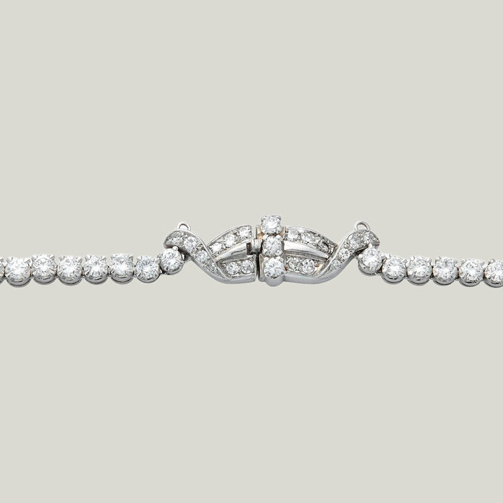 Platinum Art Deco Rivierre Diamond Necklace