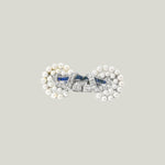 18K Yellow Gold and Platinum American Art Deco Natural Pearl Sapphire Diamond Brooch