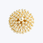 1950s American Pearl Burst Brooch in 14K Gold