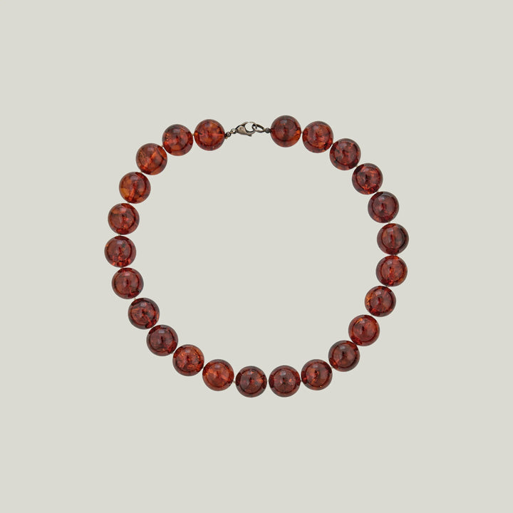 Single Strand GIA Certified Amber Bead Necklace