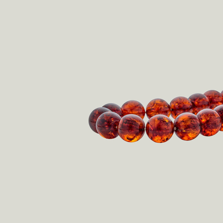 Single Strand GIA Certified Amber Bead Necklace
