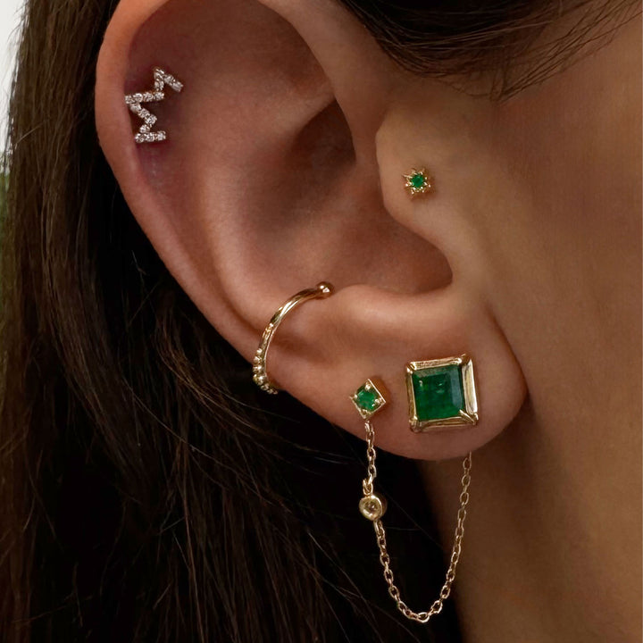 Cléo Carré Emerald Square Studs