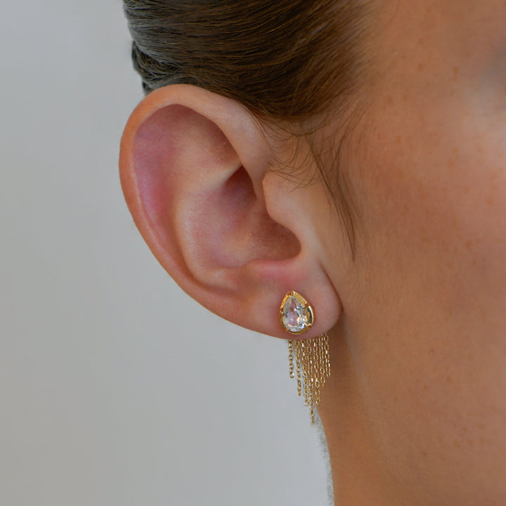 Mélia Fringe Pear Studs