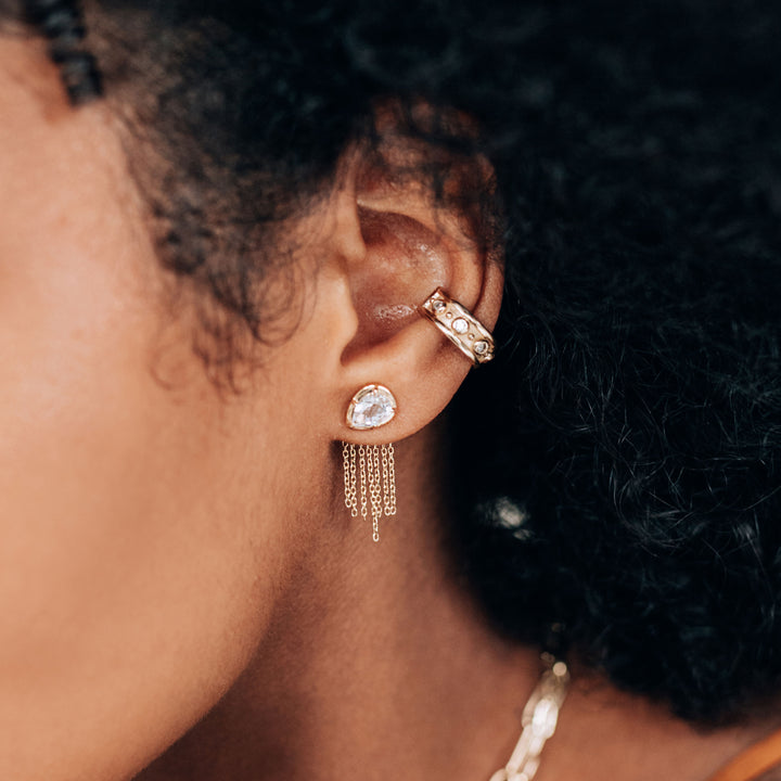 Mélia Fringe Pear Studs