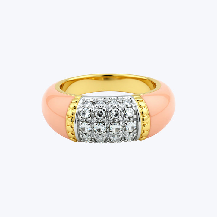 18K Gold Coral Diamond Philippine Ring