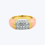 18K Gold Coral Diamond Philippine Ring
