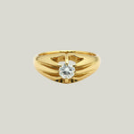 Retro 18KYG 0.4 ct Diamond Ring