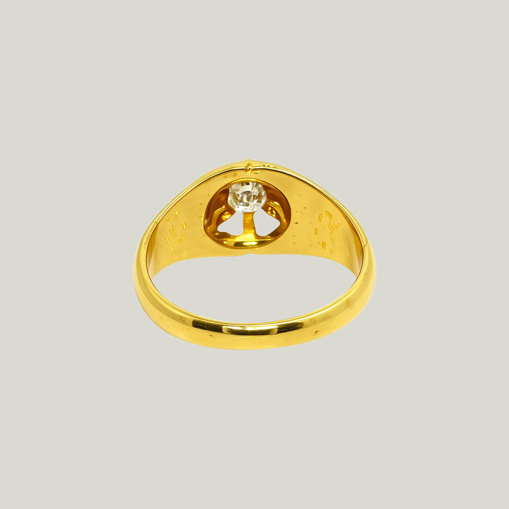 Retro 18KYG 0.4 ct Diamond Ring