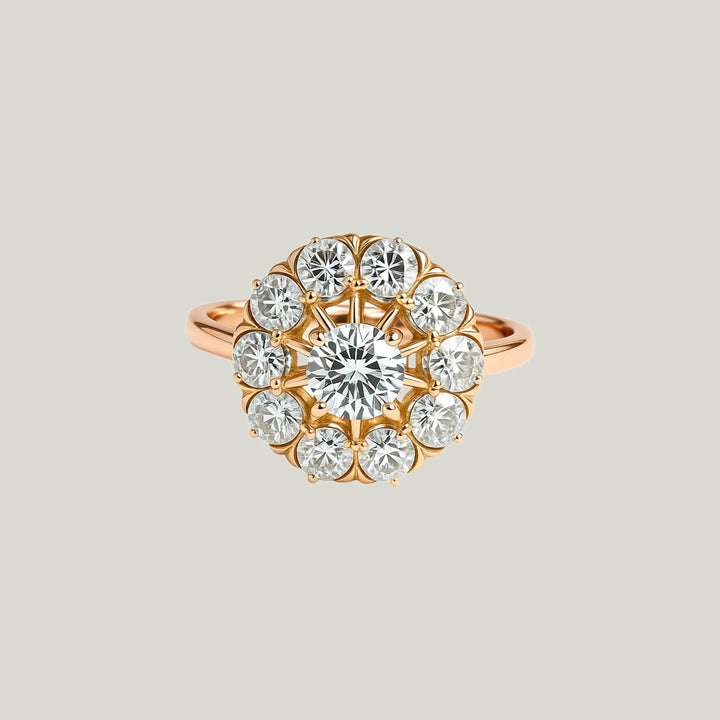 Victorian 18KYG 0.45 ct. Diamond Cocktail Ring