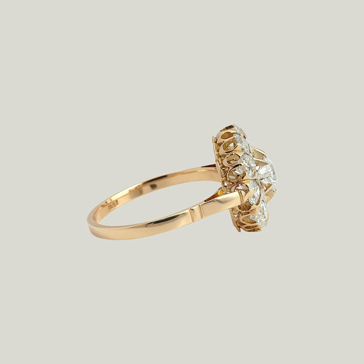 Victorian 18KYG 0.45 ct. Diamond Cocktail Ring
